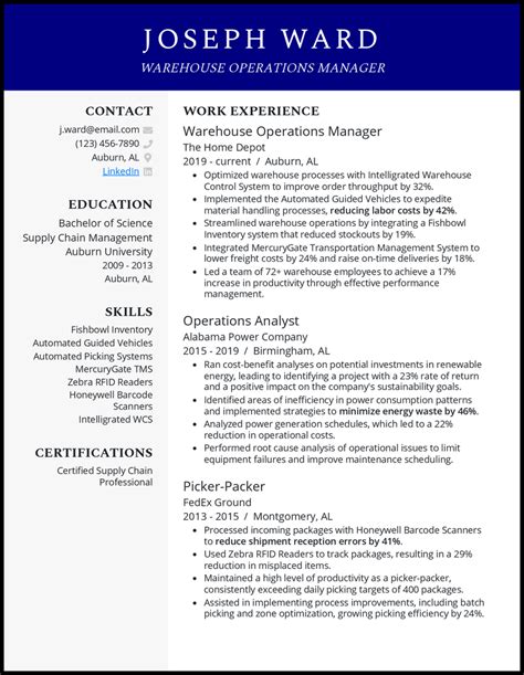 17 Operations Manager Resume Examples That Work in .